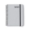 Agenda Giornaliera 2025 Copertina Rigida Anelli Metallo 15x21 Pelle Riciclata
