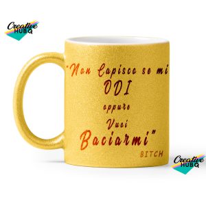 Tazza in Ceramica 12 oz glitterata Personalizzata